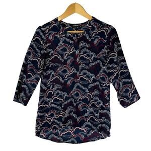 Express Womens 3/4 Sleeve Quarter Zip Blouse size S